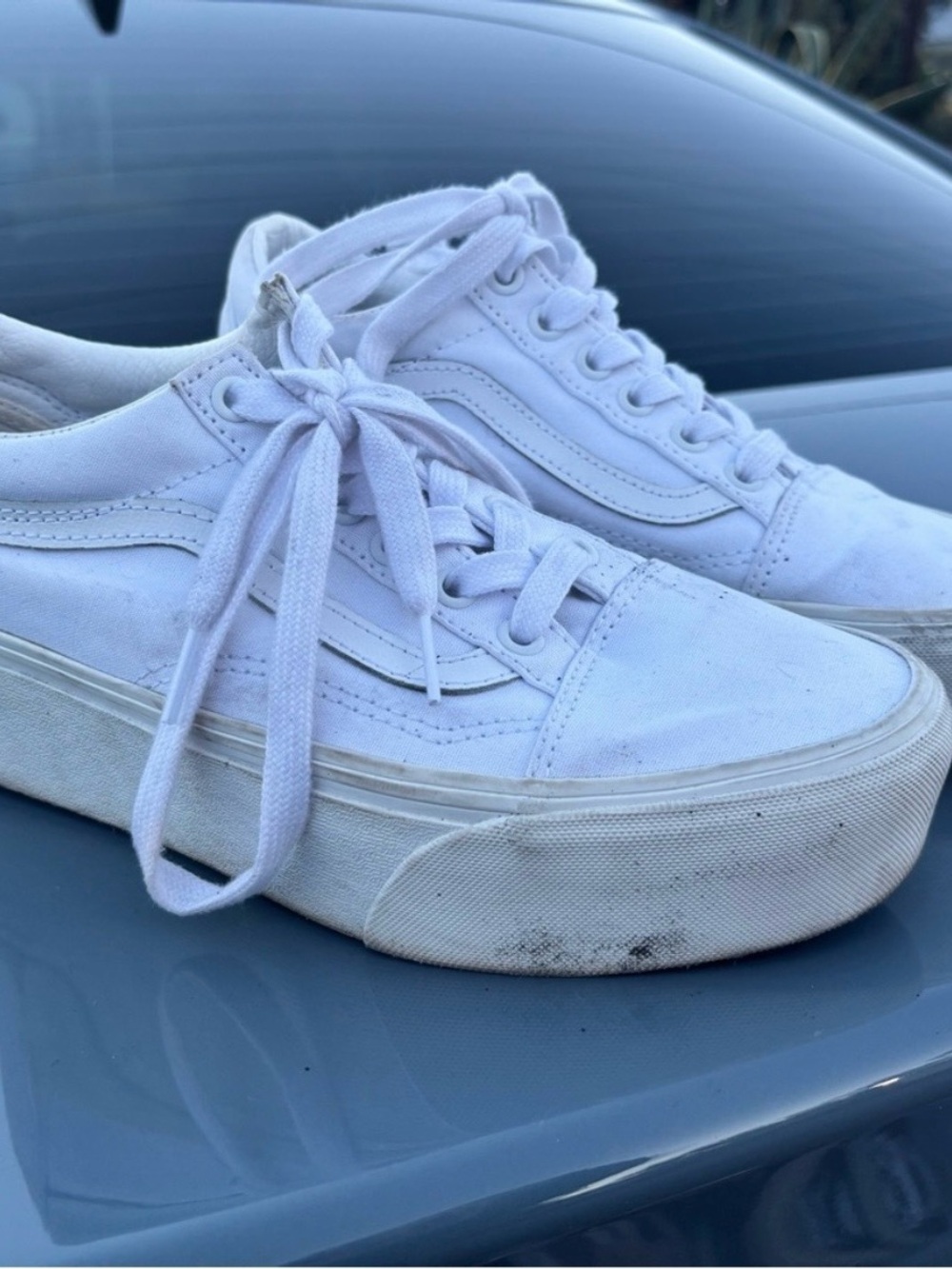 Vans Women's White Low-Top Canvas Sneakers